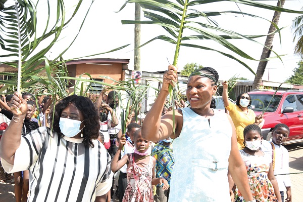 Members of the Bread of Life Methodist Church, Dansoman Society, in Accra in a procession. Picture: Ebow Hanson Members of the Bread of Life Methodist Church, Dansoman Society, in Accra in a procession. Picture: Ebow Hanson